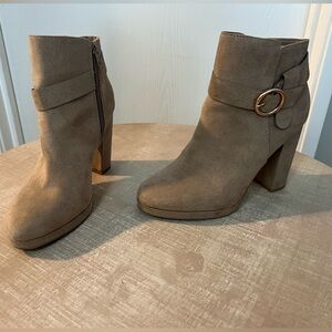 LC Lauren Conrad Taupe Ankle Booties